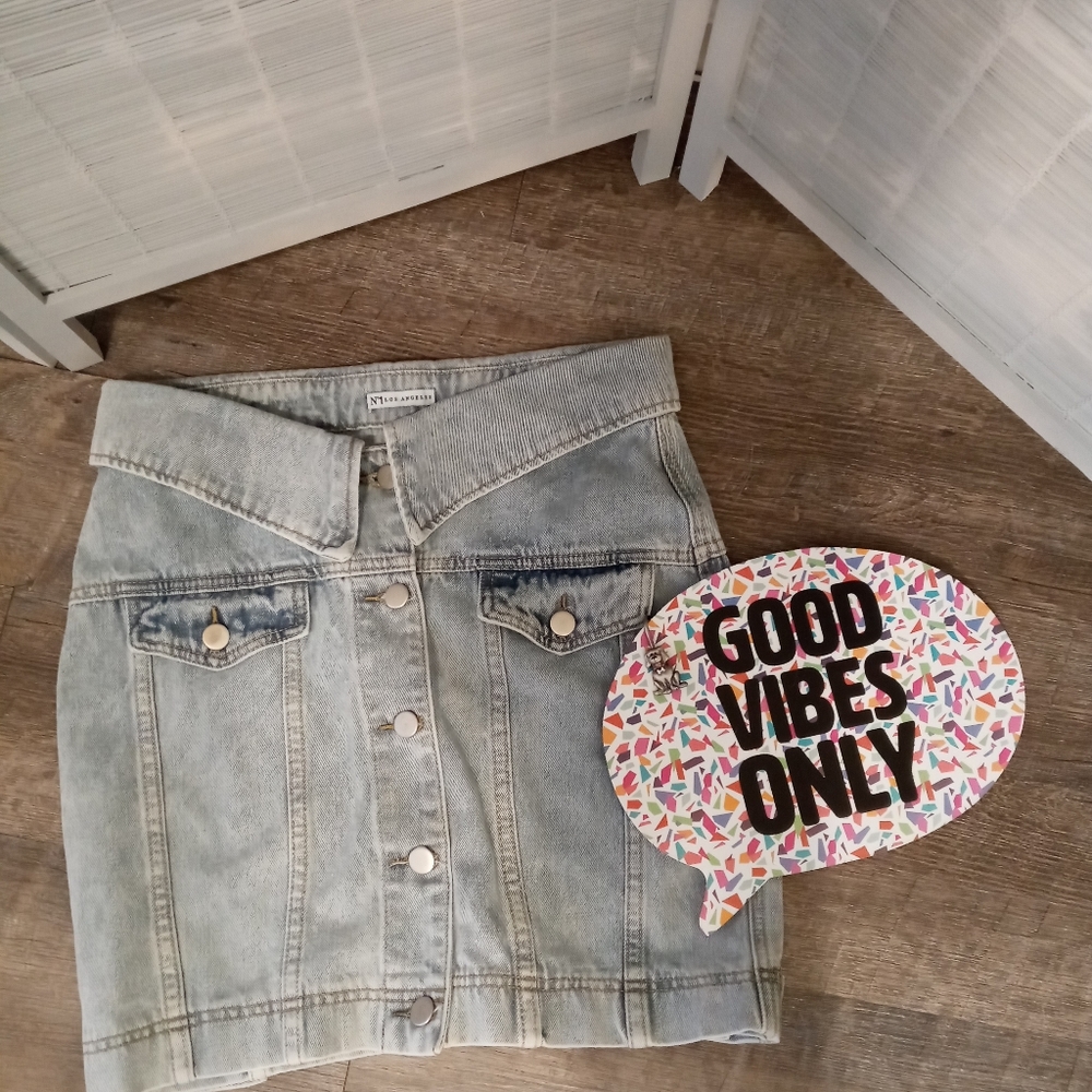 No 1 Las Angeles Denim Mini Skirt
